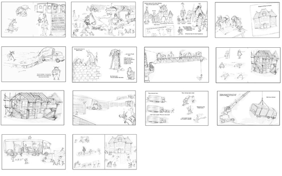 Thumbnails from 'A Day with the Animal Builders' by Sharon Rentta